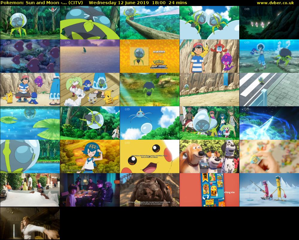 Pokemon: Sun and Moon -... (CITV) Wednesday 12 June 2019 18:00 - 18:24