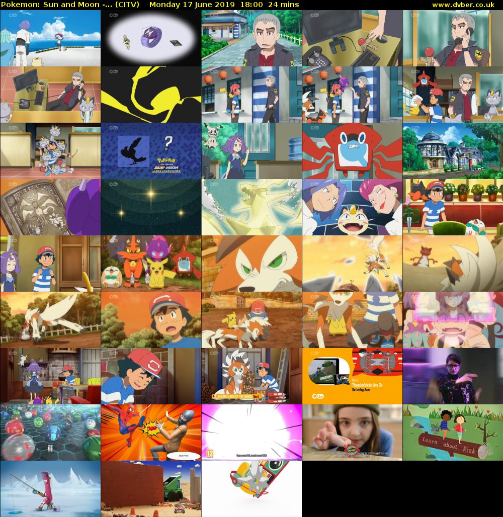Pokemon: Sun and Moon -... (CITV) Monday 17 June 2019 18:00 - 18:24