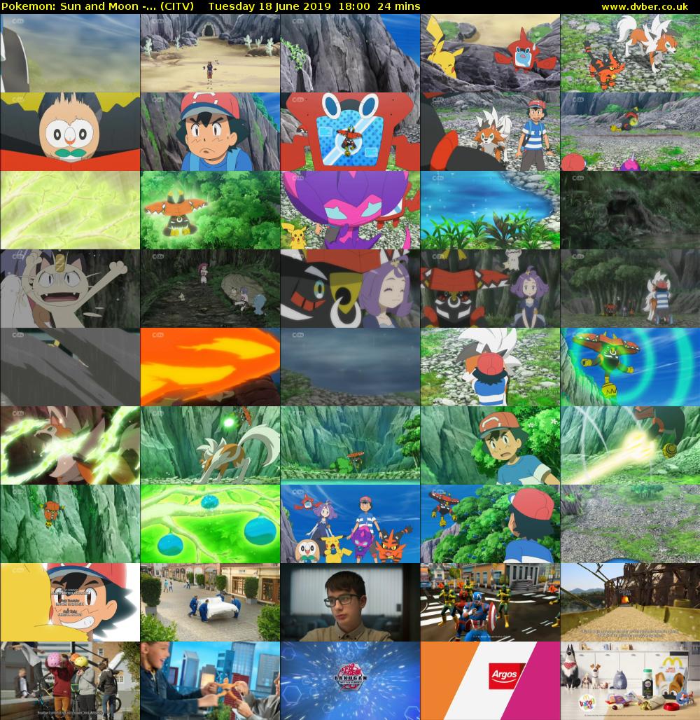 Pokemon: Sun and Moon -... (CITV) Tuesday 18 June 2019 18:00 - 18:24