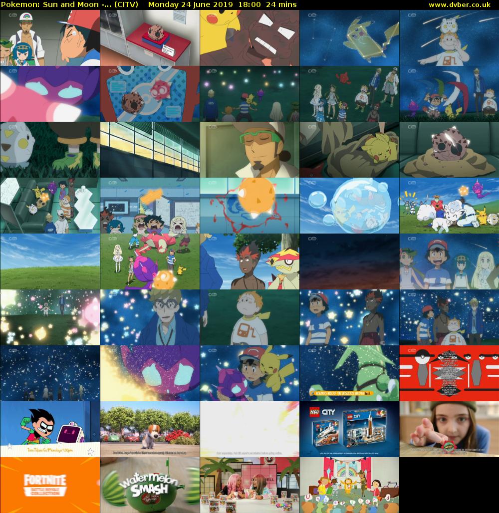 Pokemon: Sun and Moon -... (CITV) Monday 24 June 2019 18:00 - 18:24