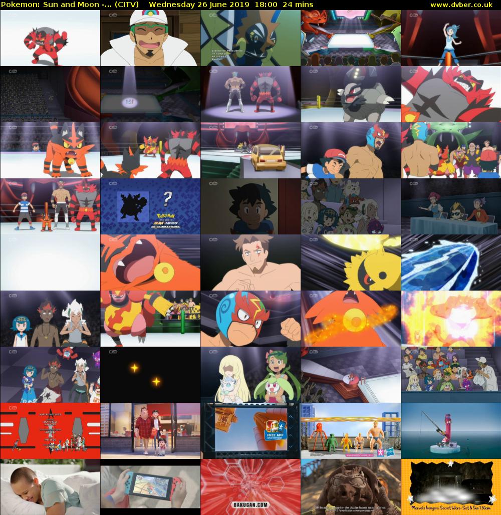 Pokemon: Sun and Moon -... (CITV) Wednesday 26 June 2019 18:00 - 18:24