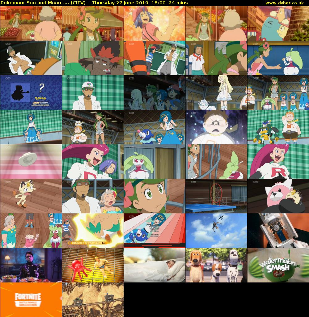 Pokemon: Sun and Moon -... (CITV) Thursday 27 June 2019 18:00 - 18:24