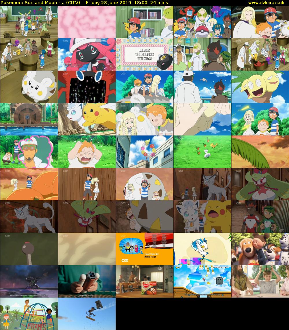 Pokemon: Sun and Moon -... (CITV) Friday 28 June 2019 18:00 - 18:24