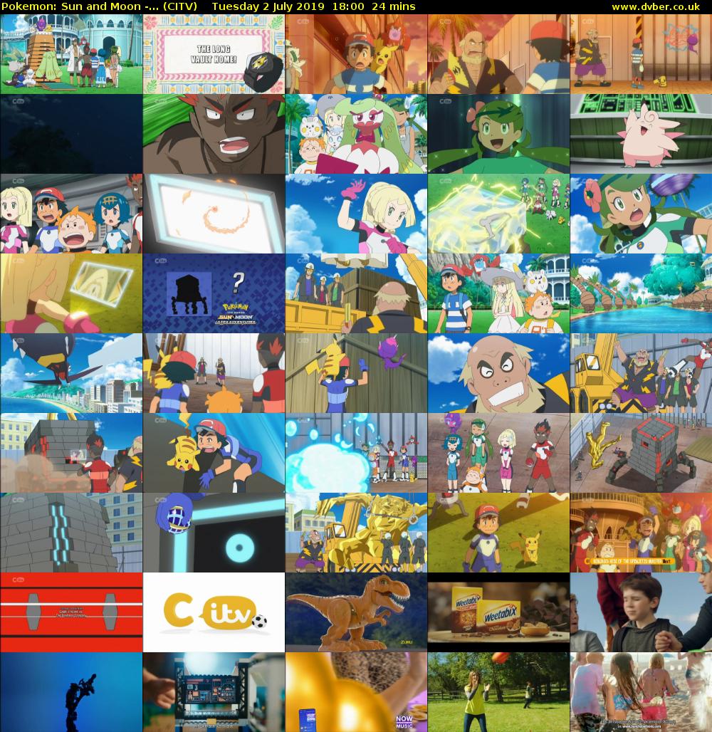 Pokemon: Sun and Moon -... (CITV) Tuesday 2 July 2019 18:00 - 18:24
