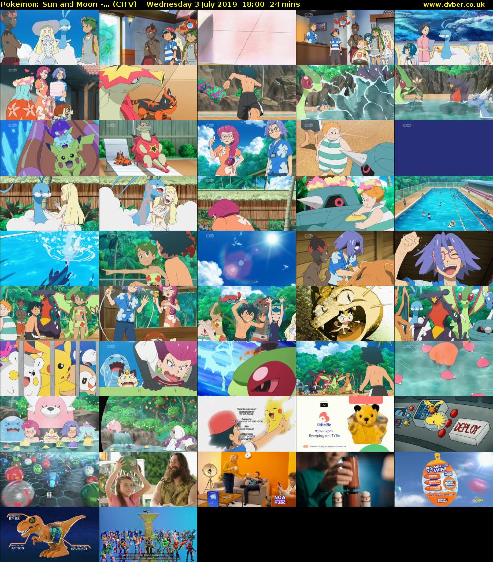 Pokemon: Sun and Moon -... (CITV) Wednesday 3 July 2019 18:00 - 18:24