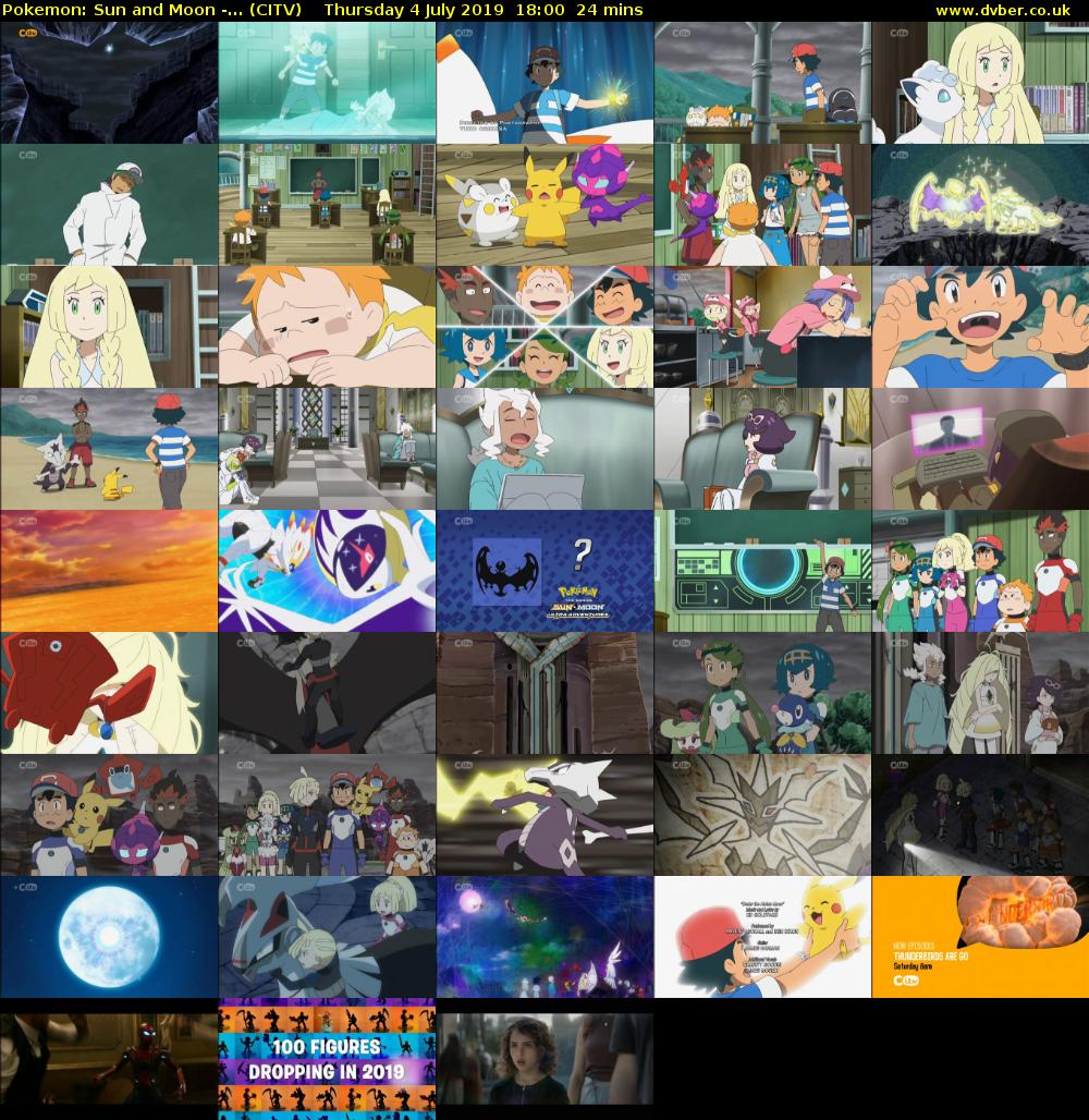 Pokemon: Sun and Moon -... (CITV) Thursday 4 July 2019 18:00 - 18:24
