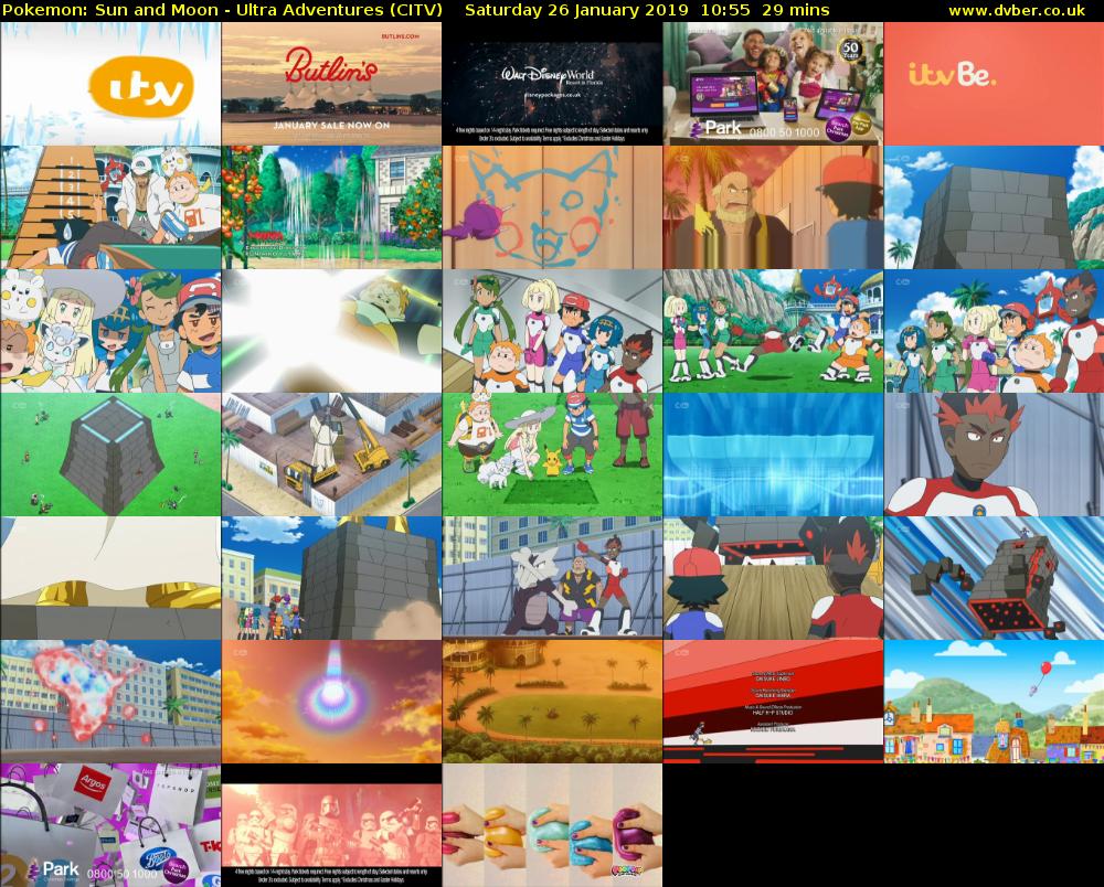 Pokemon: Sun and Moon - Ultra Adventures (CITV) Saturday 26 January 2019 10:55 - 11:24