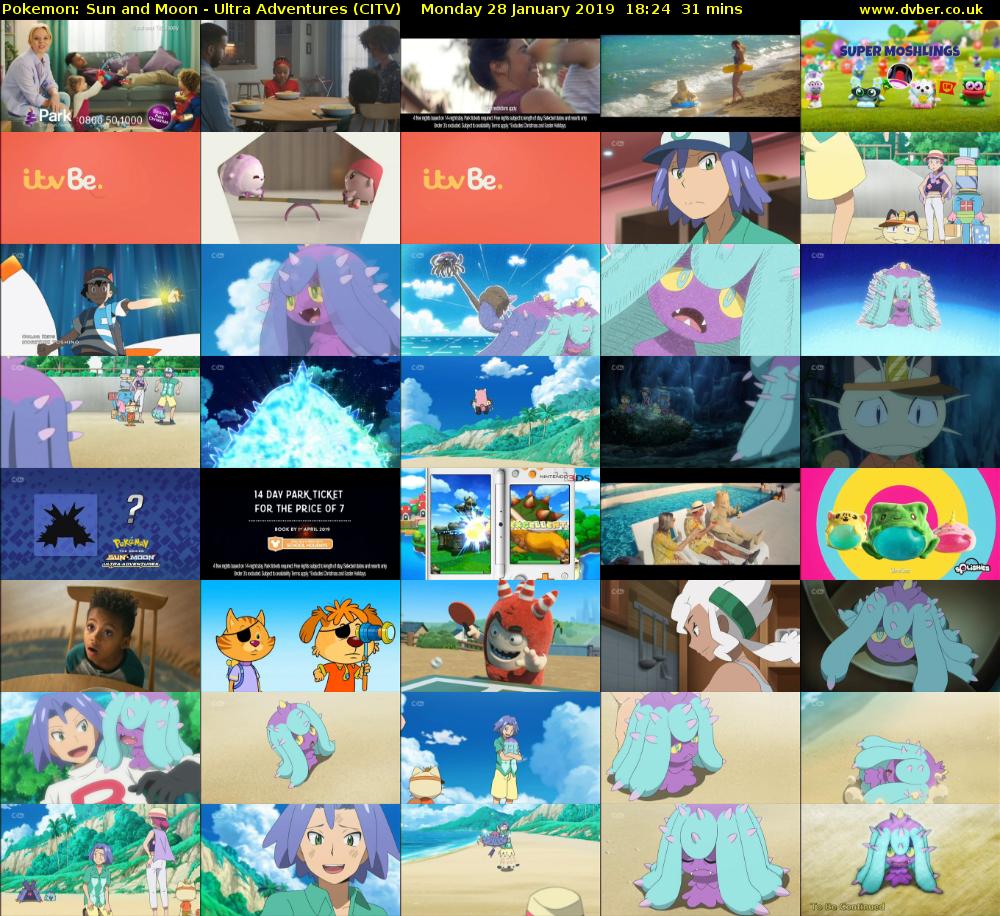 Pokemon: Sun and Moon - Ultra Adventures (CITV) Monday 28 January 2019 18:24 - 18:55