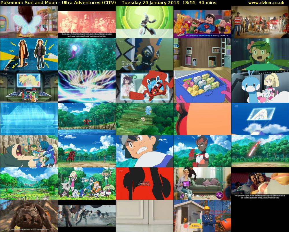 Pokemon: Sun and Moon - Ultra Adventures (CITV) Tuesday 29 January 2019 18:55 - 19:25