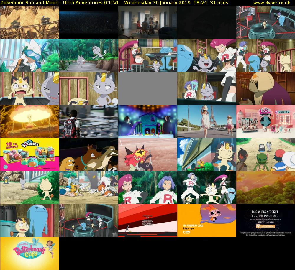 Pokemon: Sun and Moon - Ultra Adventures (CITV) Wednesday 30 January 2019 18:24 - 18:55