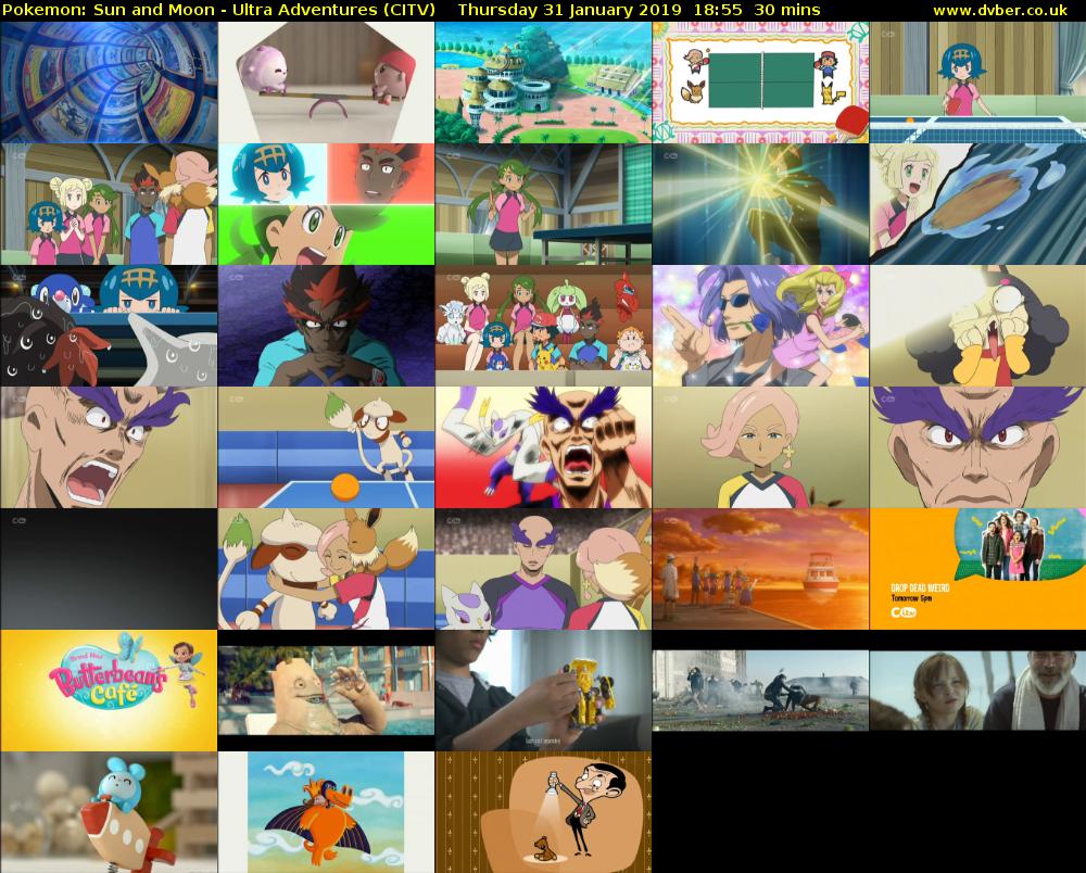 Pokemon: Sun and Moon - Ultra Adventures (CITV) Thursday 31 January 2019 18:55 - 19:25