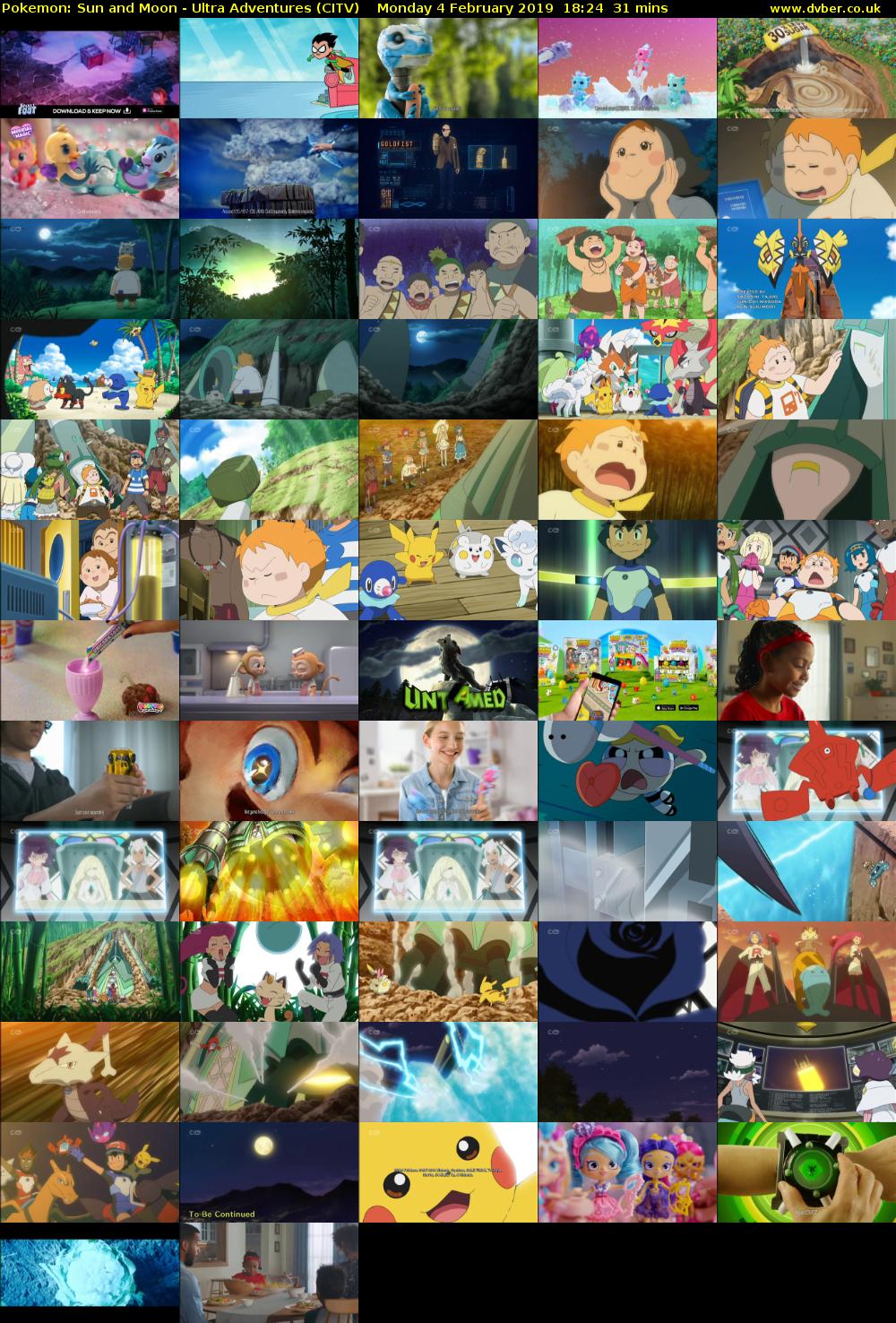 Pokemon: Sun and Moon - Ultra Adventures (CITV) Monday 4 February 2019 18:24 - 18:55