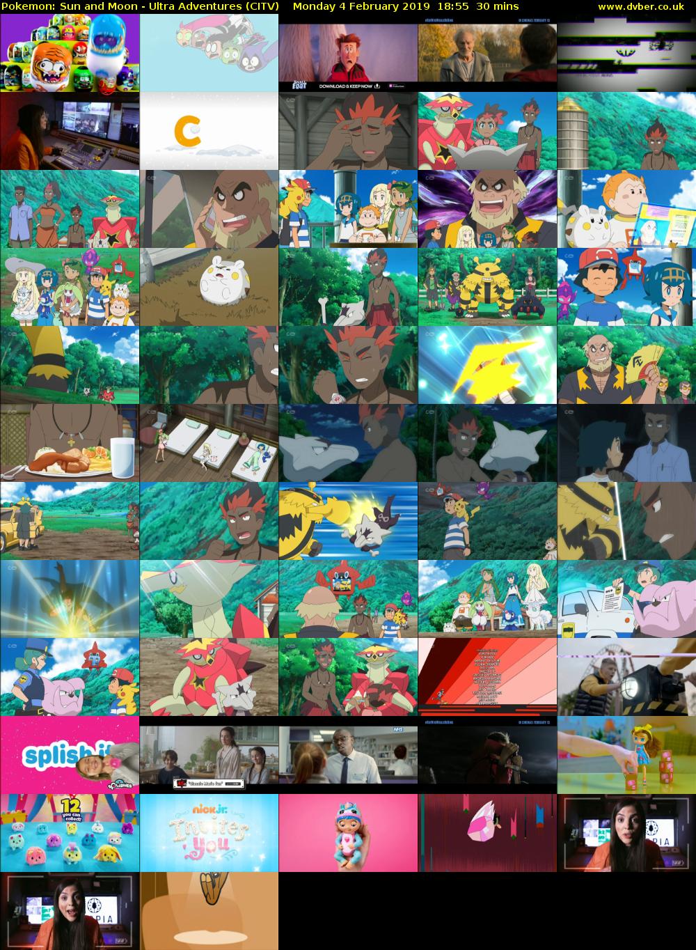 Pokemon: Sun and Moon - Ultra Adventures (CITV) Monday 4 February 2019 18:55 - 19:25