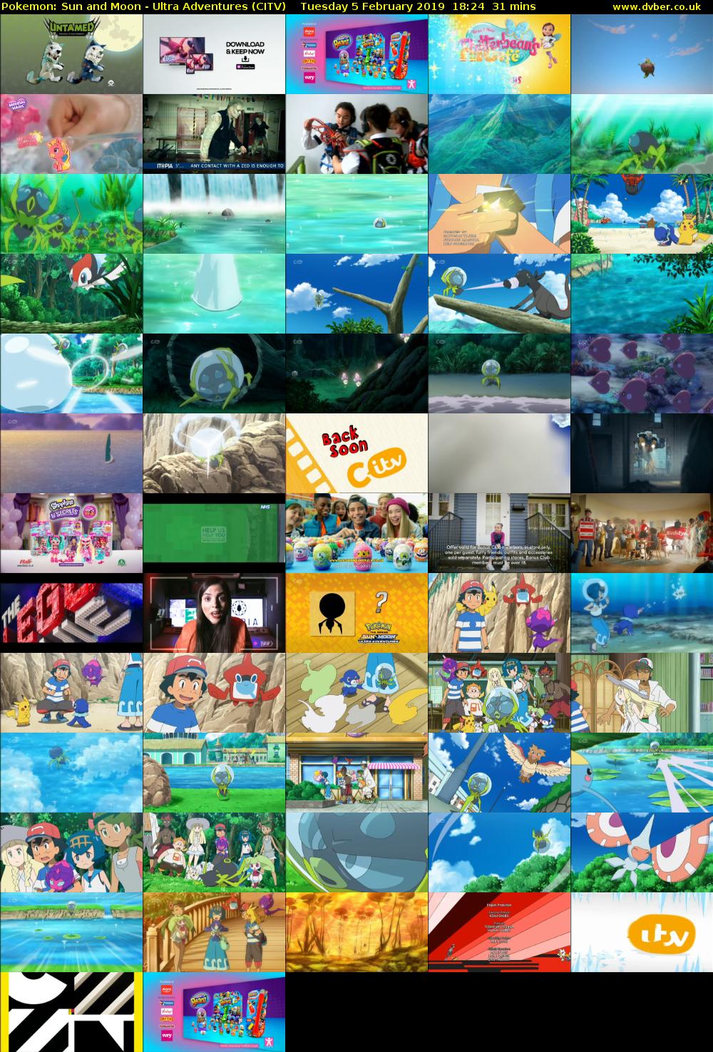 Pokemon: Sun and Moon - Ultra Adventures (CITV) Tuesday 5 February 2019 18:24 - 18:55