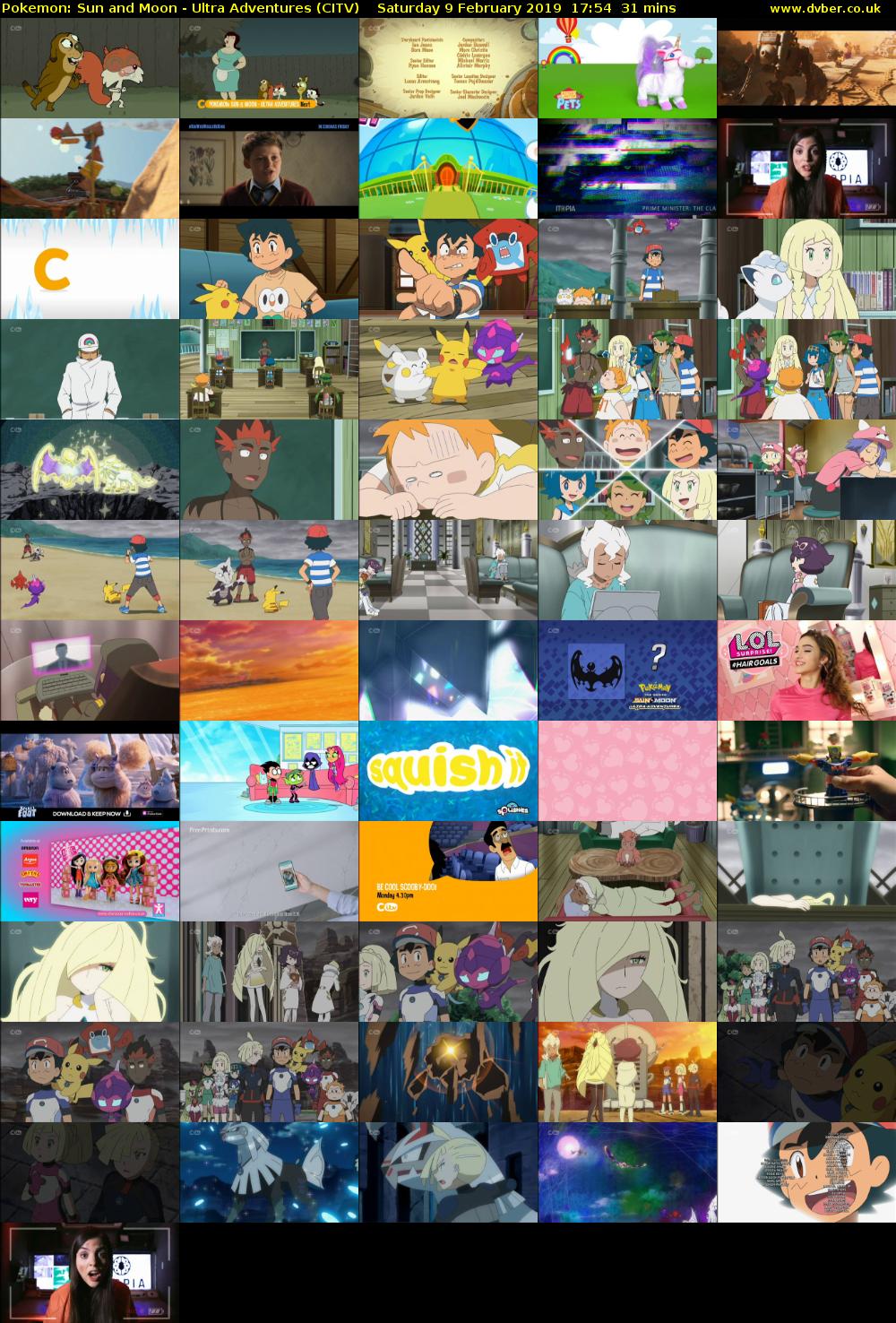 Pokemon: Sun and Moon - Ultra Adventures (CITV) Saturday 9 February 2019 17:54 - 18:25