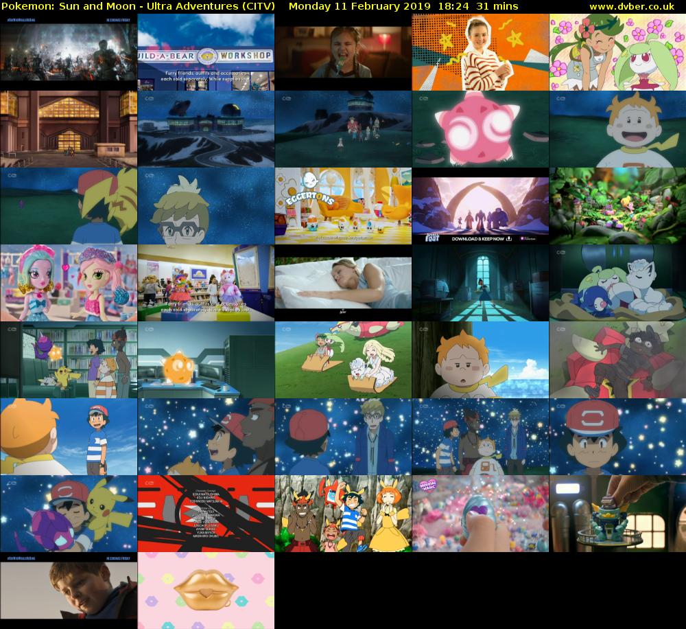 Pokemon: Sun and Moon - Ultra Adventures (CITV) Monday 11 February 2019 18:24 - 18:55