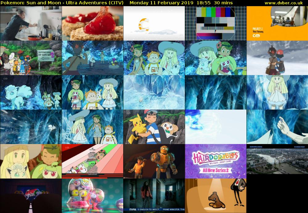 Pokemon: Sun and Moon - Ultra Adventures (CITV) Monday 11 February 2019 18:55 - 19:25