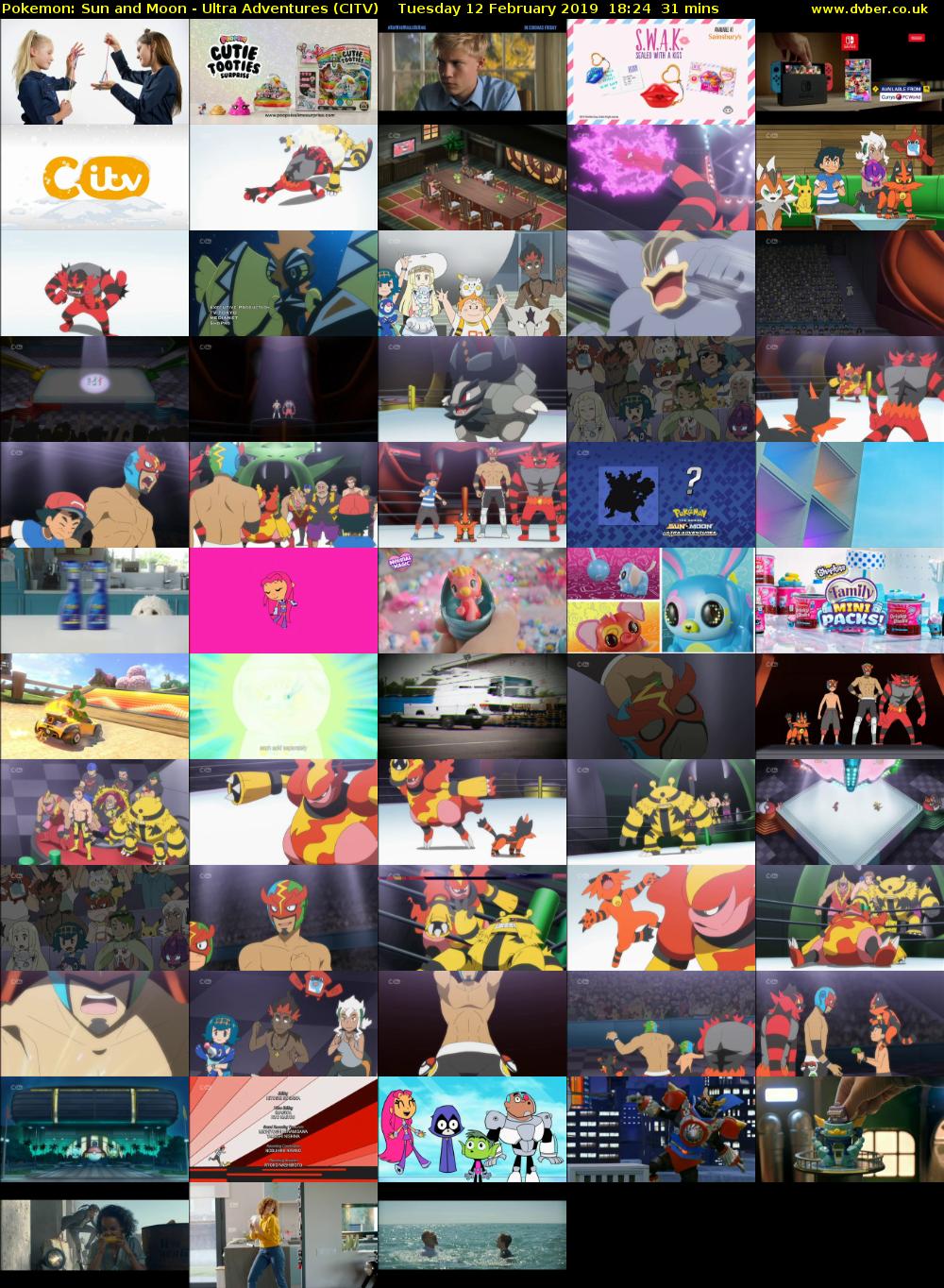Pokemon: Sun and Moon - Ultra Adventures (CITV) Tuesday 12 February 2019 18:24 - 18:55