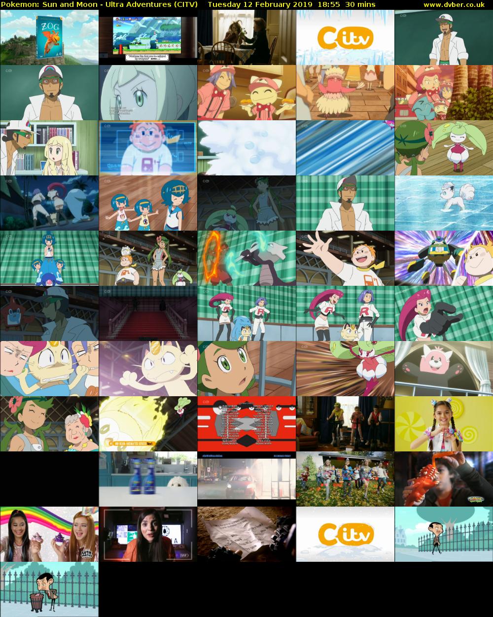 Pokemon: Sun and Moon - Ultra Adventures (CITV) Tuesday 12 February 2019 18:55 - 19:25