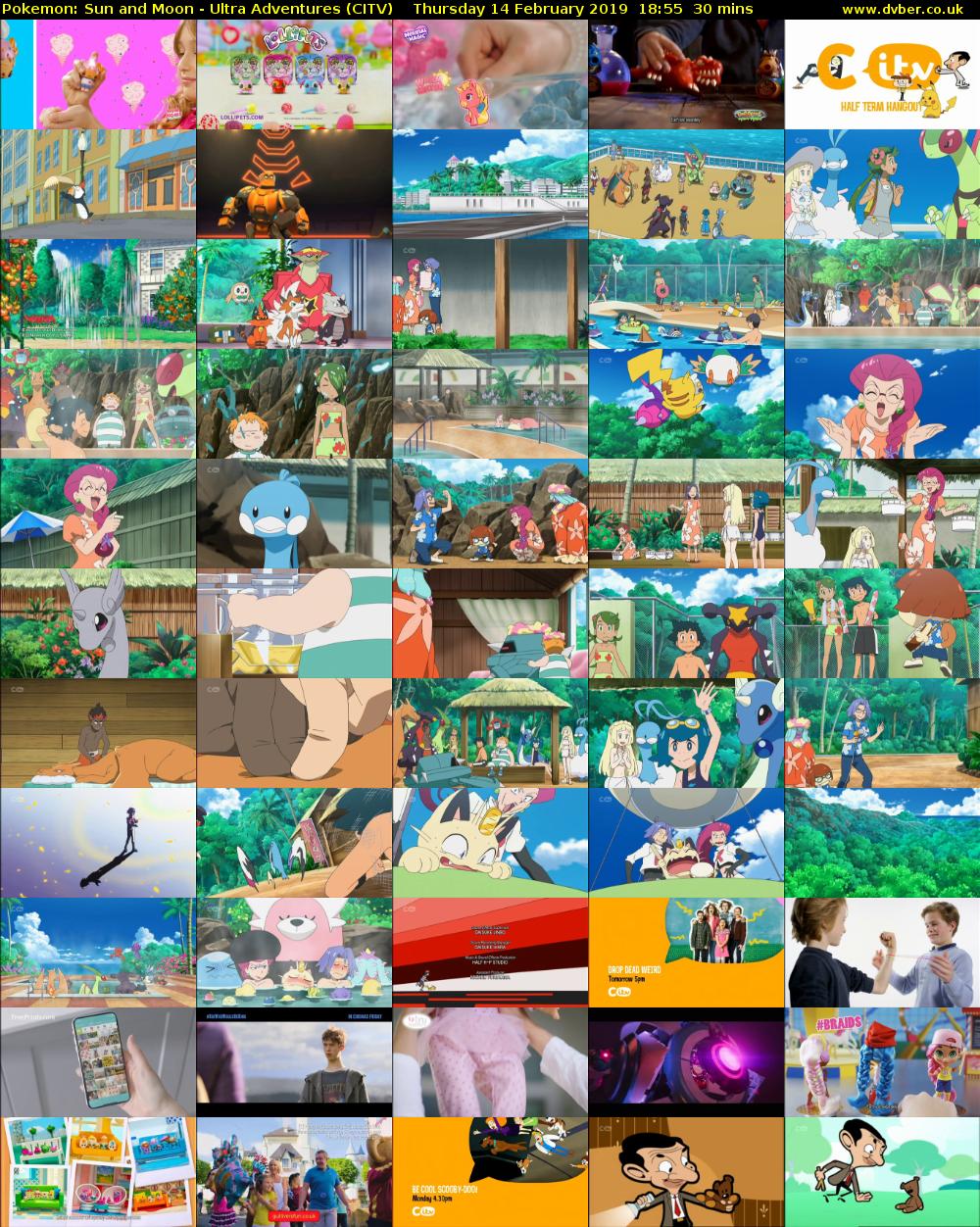 Pokemon: Sun and Moon - Ultra Adventures (CITV) Thursday 14 February 2019 18:55 - 19:25