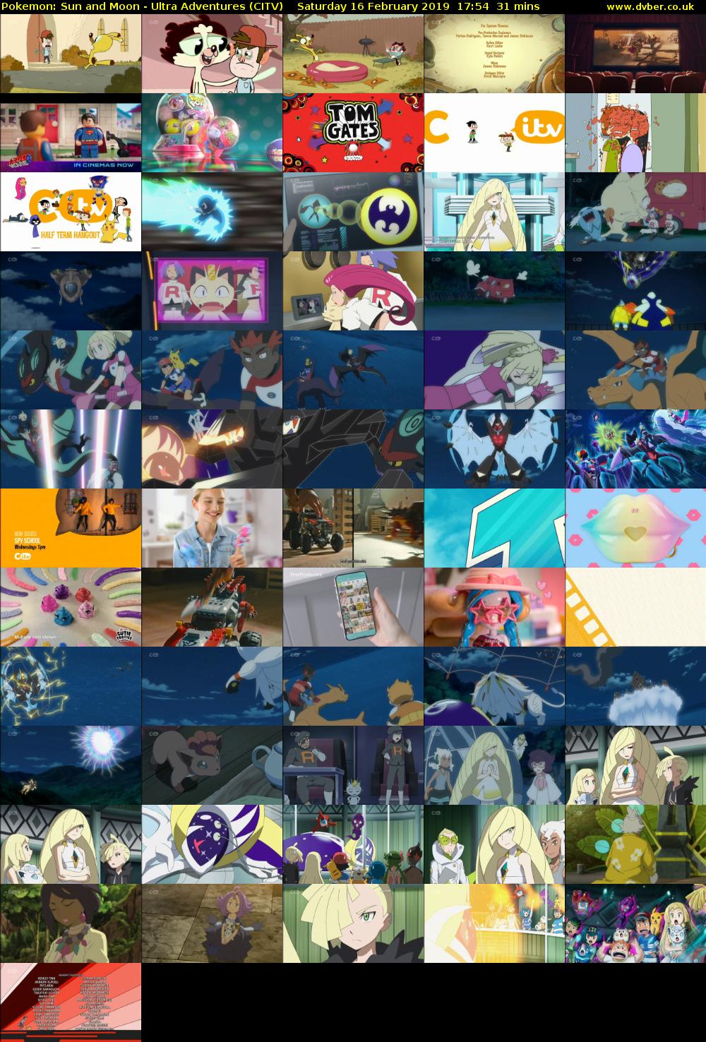 Pokemon: Sun and Moon - Ultra Adventures (CITV) Saturday 16 February 2019 17:54 - 18:25