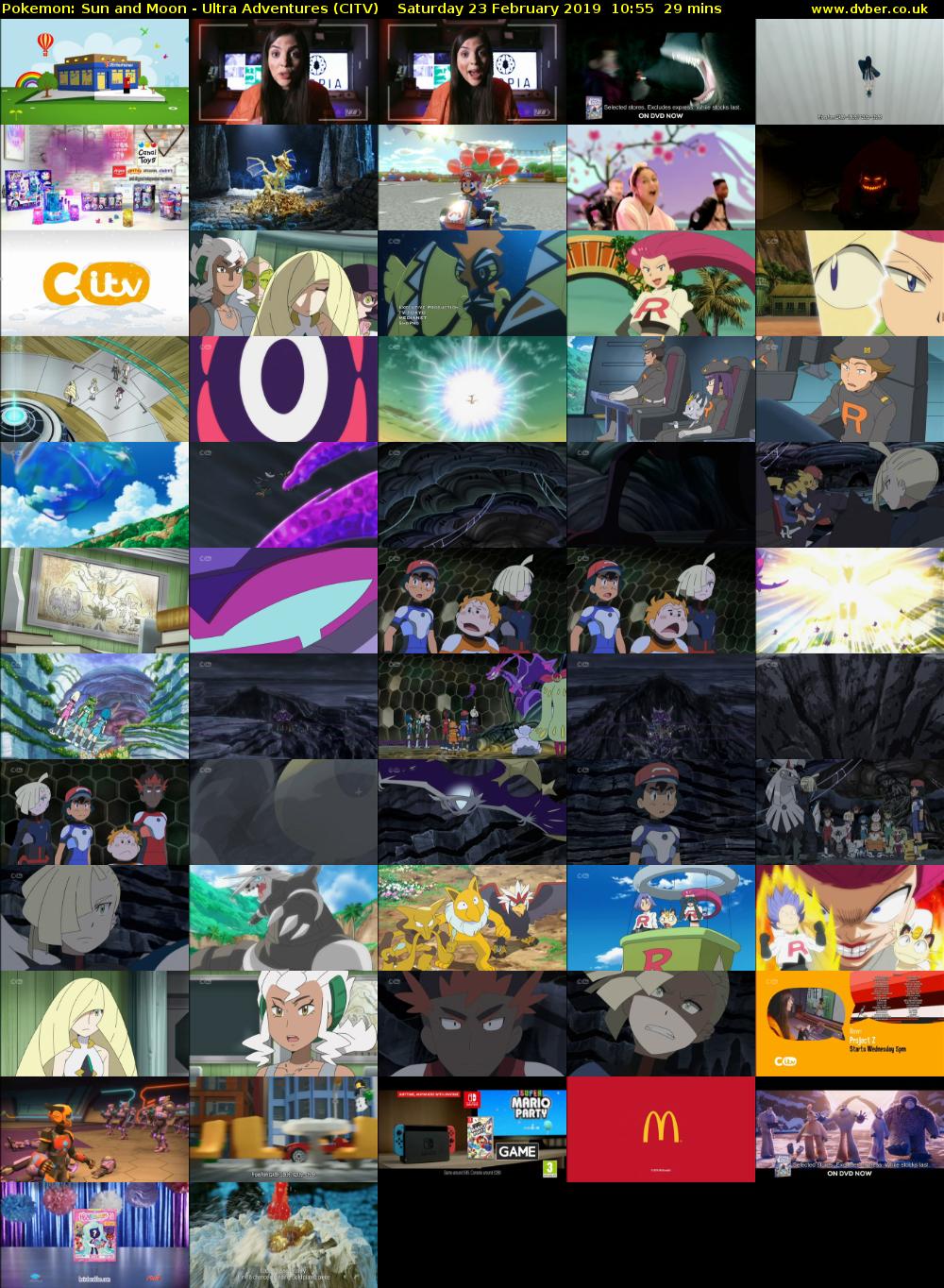 Pokemon: Sun and Moon - Ultra Adventures (CITV) Saturday 23 February 2019 10:55 - 11:24