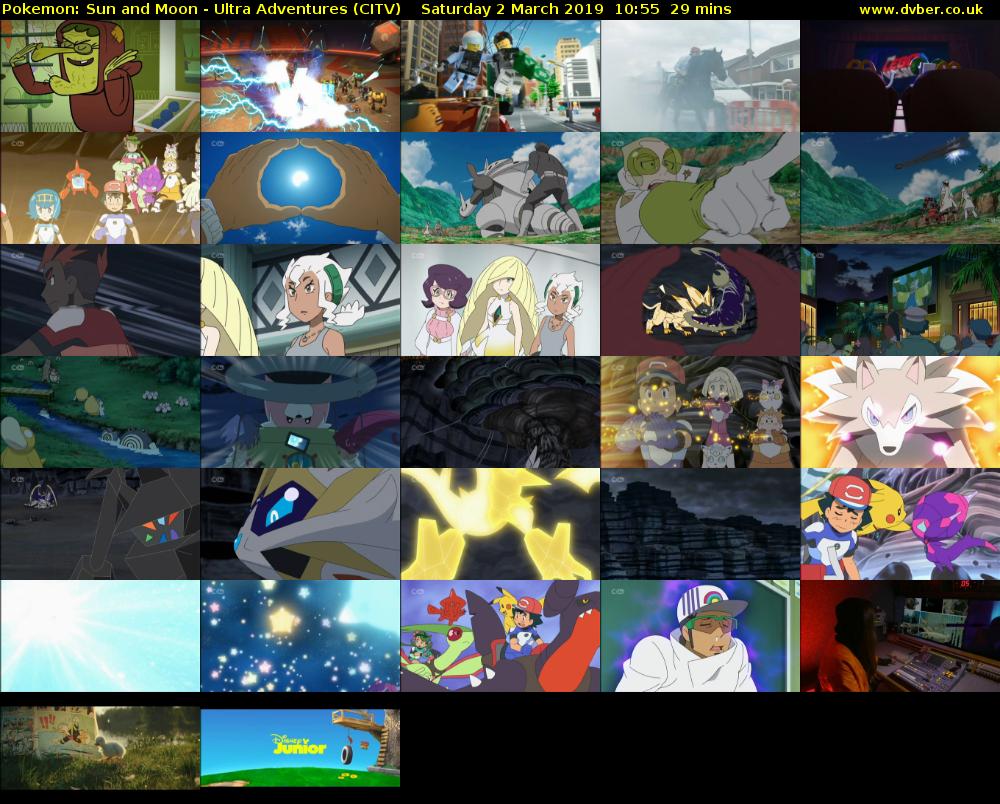 Pokemon: Sun and Moon - Ultra Adventures (CITV) Saturday 2 March 2019 10:55 - 11:24