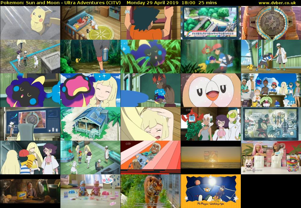 Pokemon: Sun and Moon - Ultra Adventures (CITV) Monday 29 April 2019 18:00 - 18:25