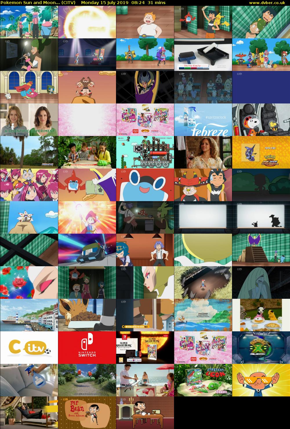 Pokemon Sun and Moon... (CITV) Monday 15 July 2019 08:24 - 08:55