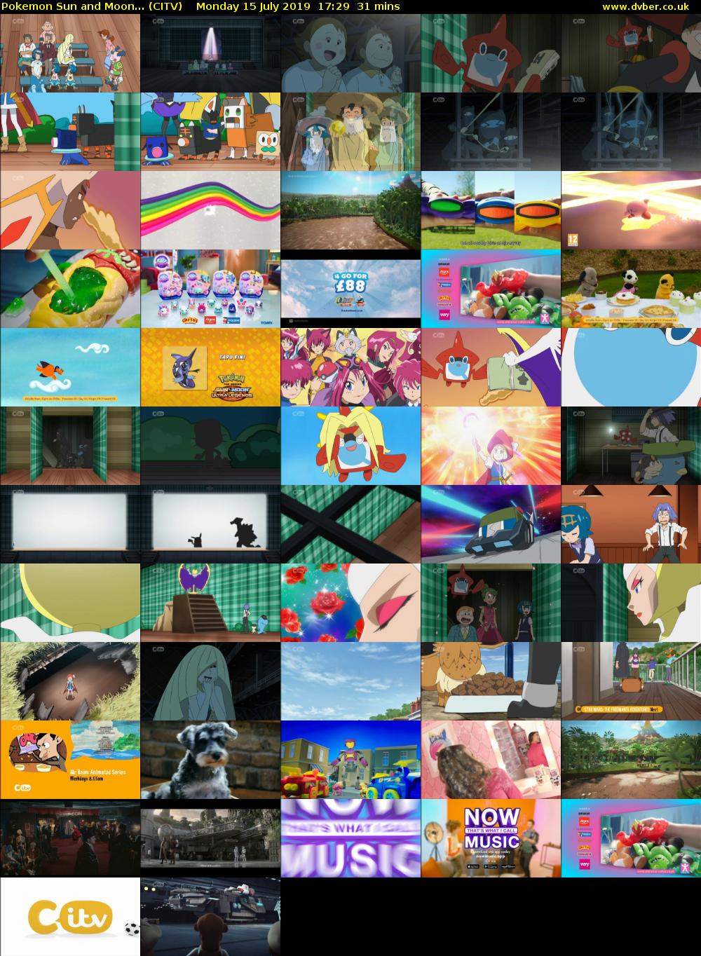 Pokemon Sun and Moon... (CITV) Monday 15 July 2019 17:29 - 18:00