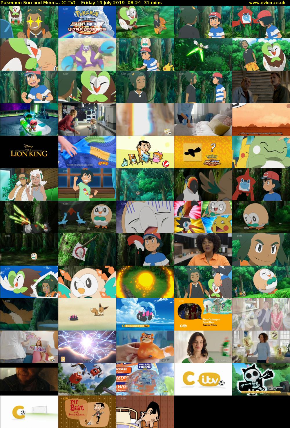 Pokemon Sun and Moon... (CITV) Friday 19 July 2019 08:24 - 08:55