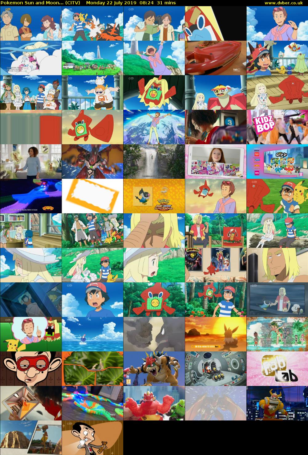Pokemon Sun and Moon... (CITV) Monday 22 July 2019 08:24 - 08:55