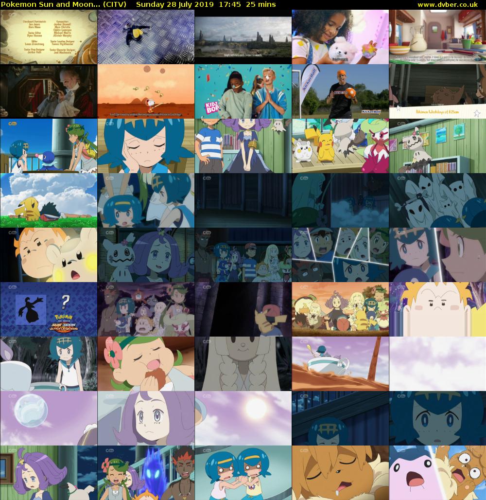 Pokemon Sun and Moon... (CITV) Sunday 28 July 2019 17:45 - 18:10