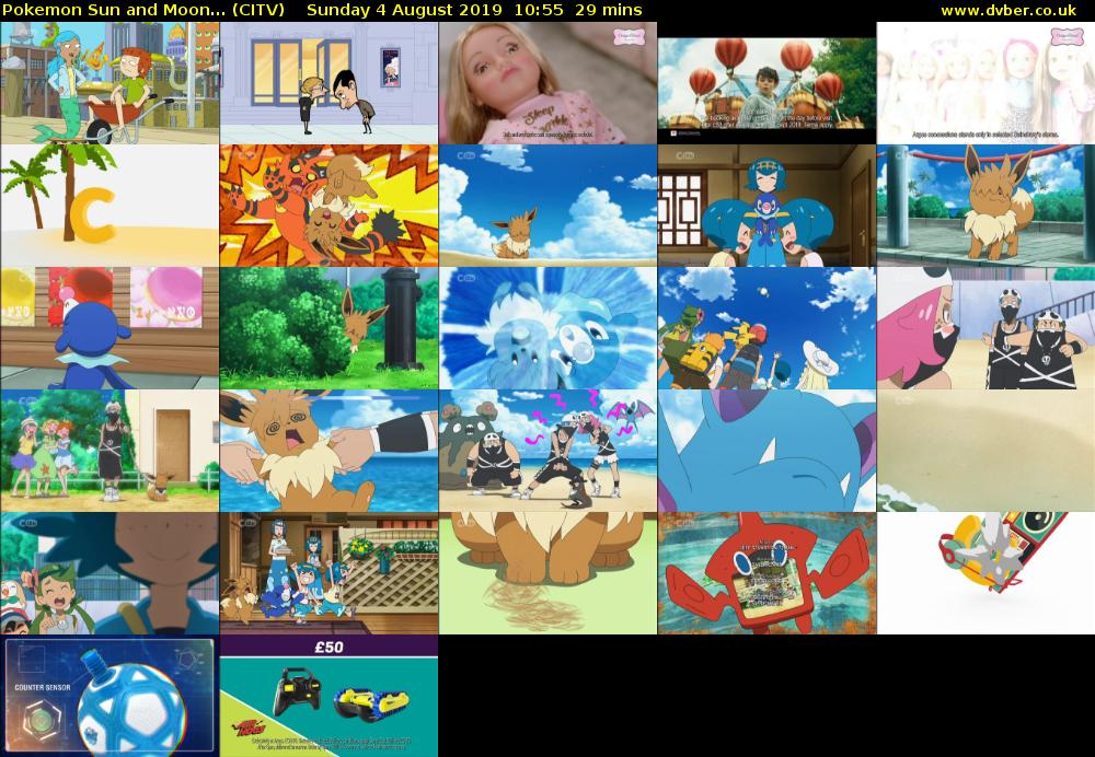 Pokemon Sun and Moon... (CITV) Sunday 4 August 2019 10:55 - 11:24