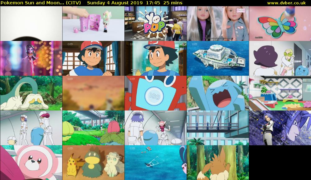 Pokemon Sun and Moon... (CITV) Sunday 4 August 2019 17:45 - 18:10