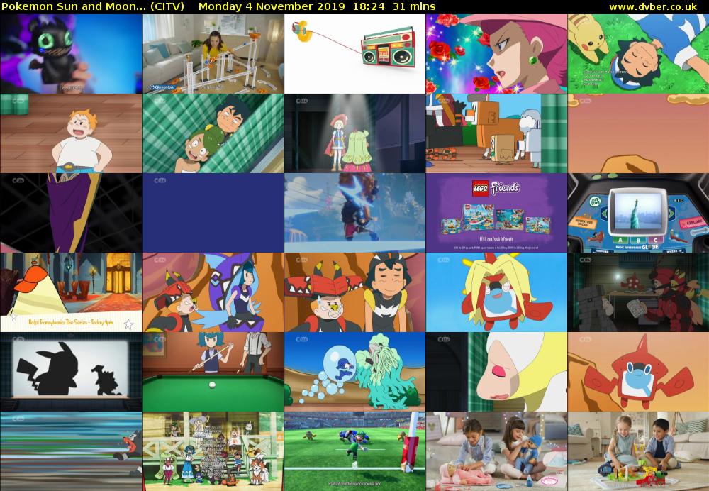 Pokemon Sun and Moon... (CITV) Monday 4 November 2019 18:24 - 18:55