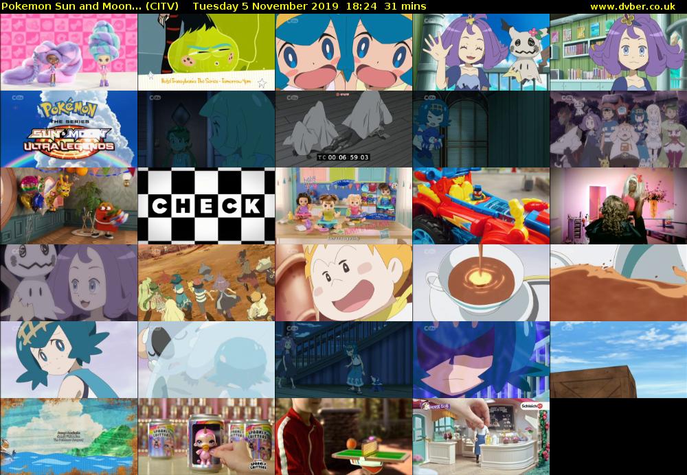 Pokemon Sun and Moon... (CITV) Tuesday 5 November 2019 18:24 - 18:55
