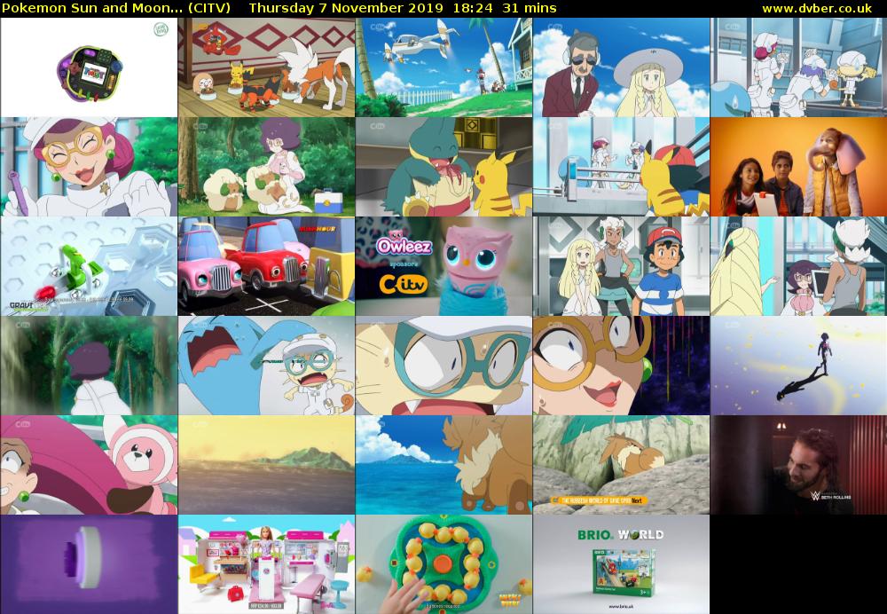 Pokemon Sun and Moon... (CITV) Thursday 7 November 2019 18:24 - 18:55