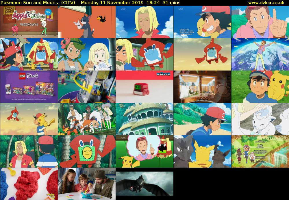 Pokemon Sun and Moon... (CITV) Monday 11 November 2019 18:24 - 18:55