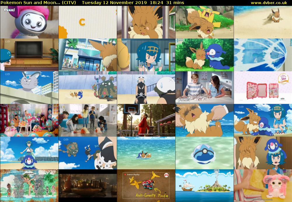 Pokemon Sun and Moon... (CITV) Tuesday 12 November 2019 18:24 - 18:55