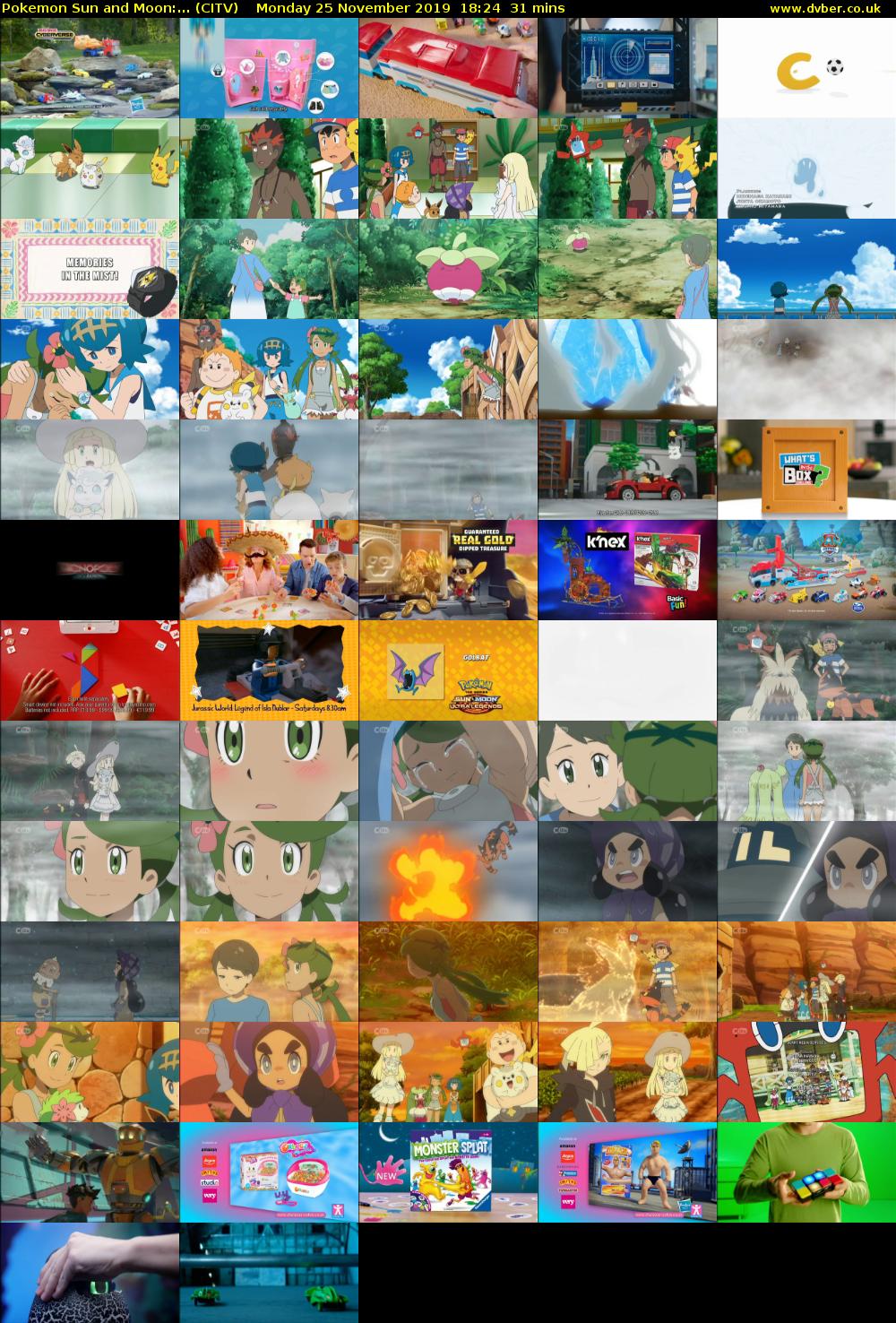 Pokemon Sun and Moon:... (CITV) Monday 25 November 2019 18:24 - 18:55
