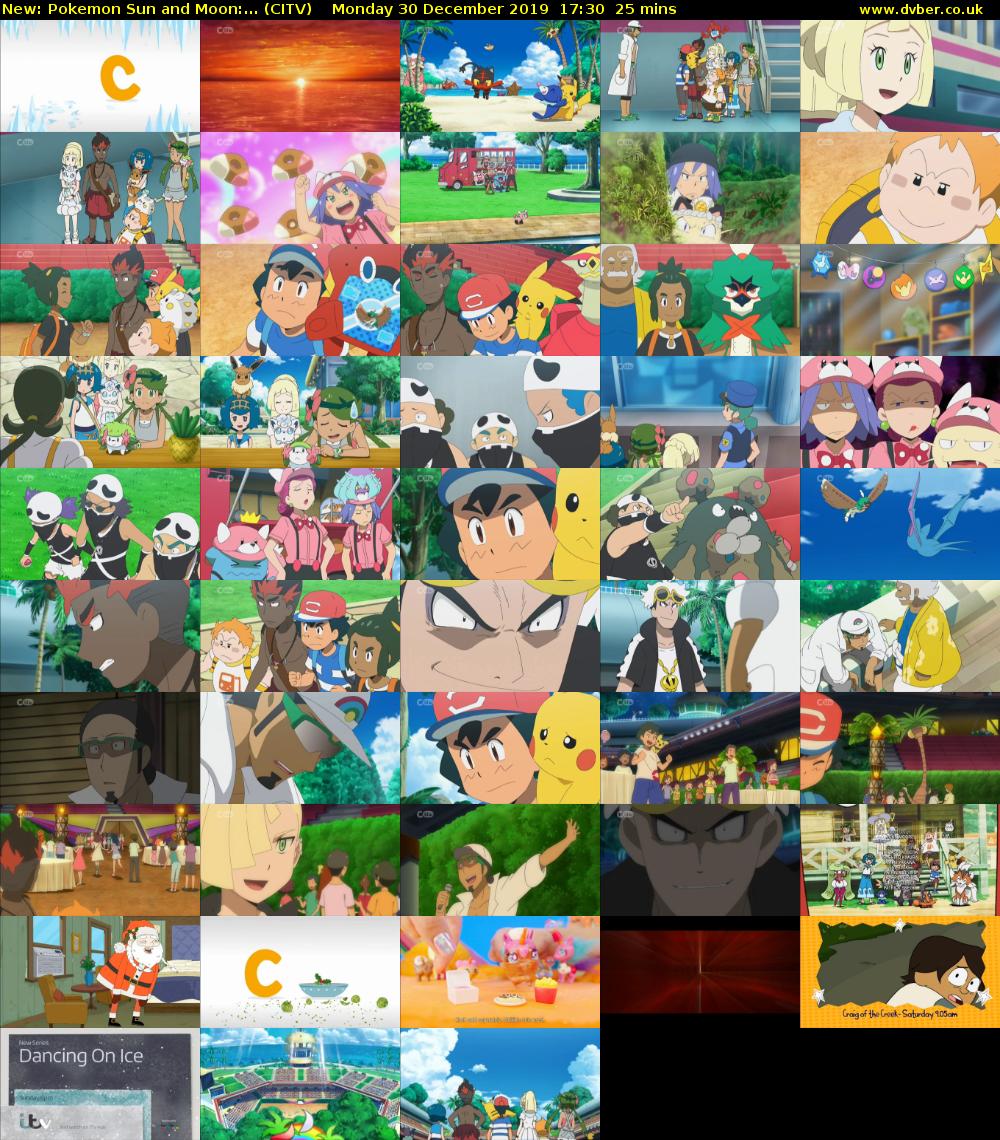 Pokemon Sun and Moon:... (CITV) Monday 30 December 2019 17:30 - 17:55