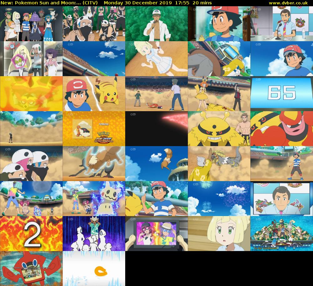 Pokemon Sun and Moon:... (CITV) Monday 30 December 2019 17:55 - 18:15