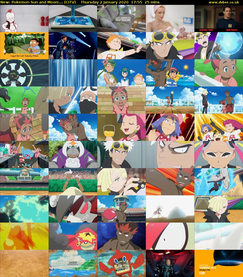 Pokemon Sun and Moon:... (CITV) Thursday 2 January 2020 17:55 - 18:20
