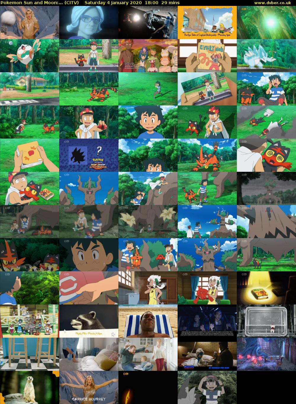 Pokemon Sun and Moon:... (CITV) Saturday 4 January 2020 18:00 - 18:29