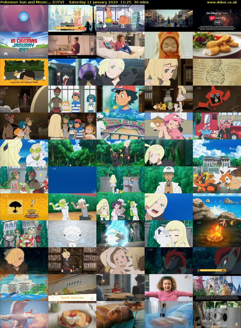 Pokemon Sun and Moon:... (CITV) Saturday 11 January 2020 11:25 - 11:55