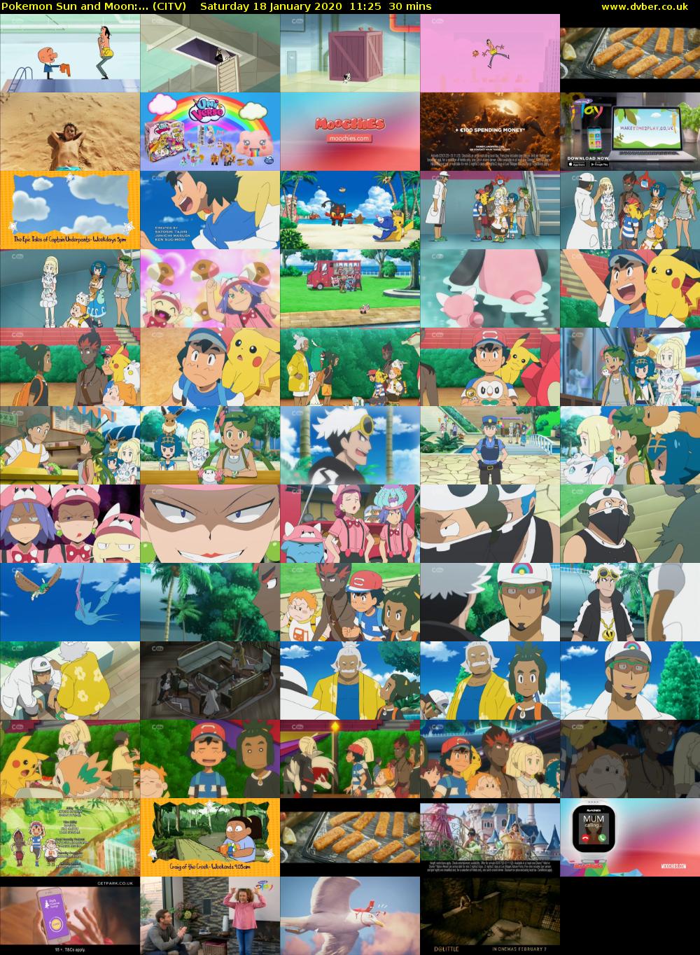 Pokemon Sun and Moon:... (CITV) Saturday 18 January 2020 11:25 - 11:55