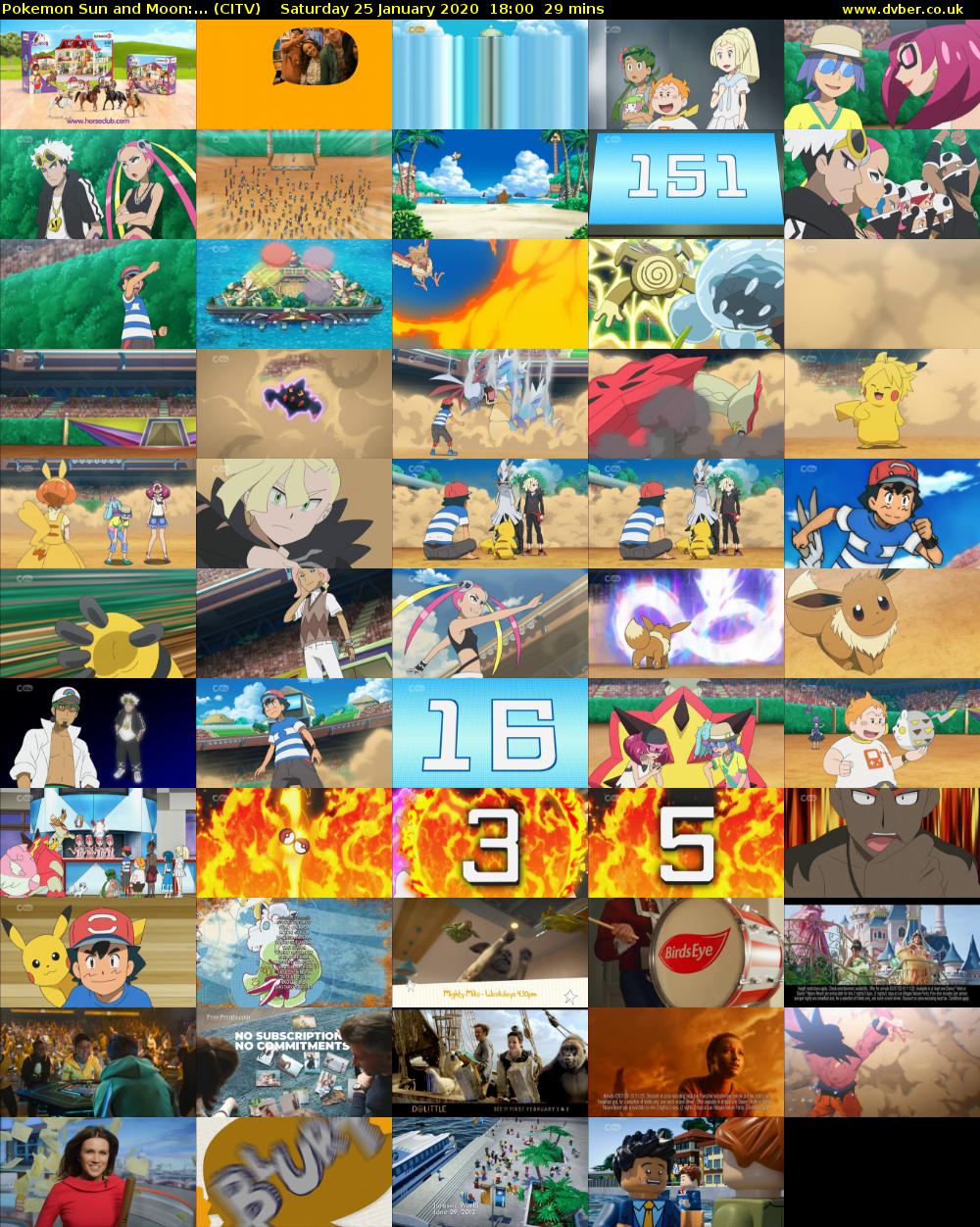 Pokemon Sun and Moon:... (CITV) Saturday 25 January 2020 18:00 - 18:29