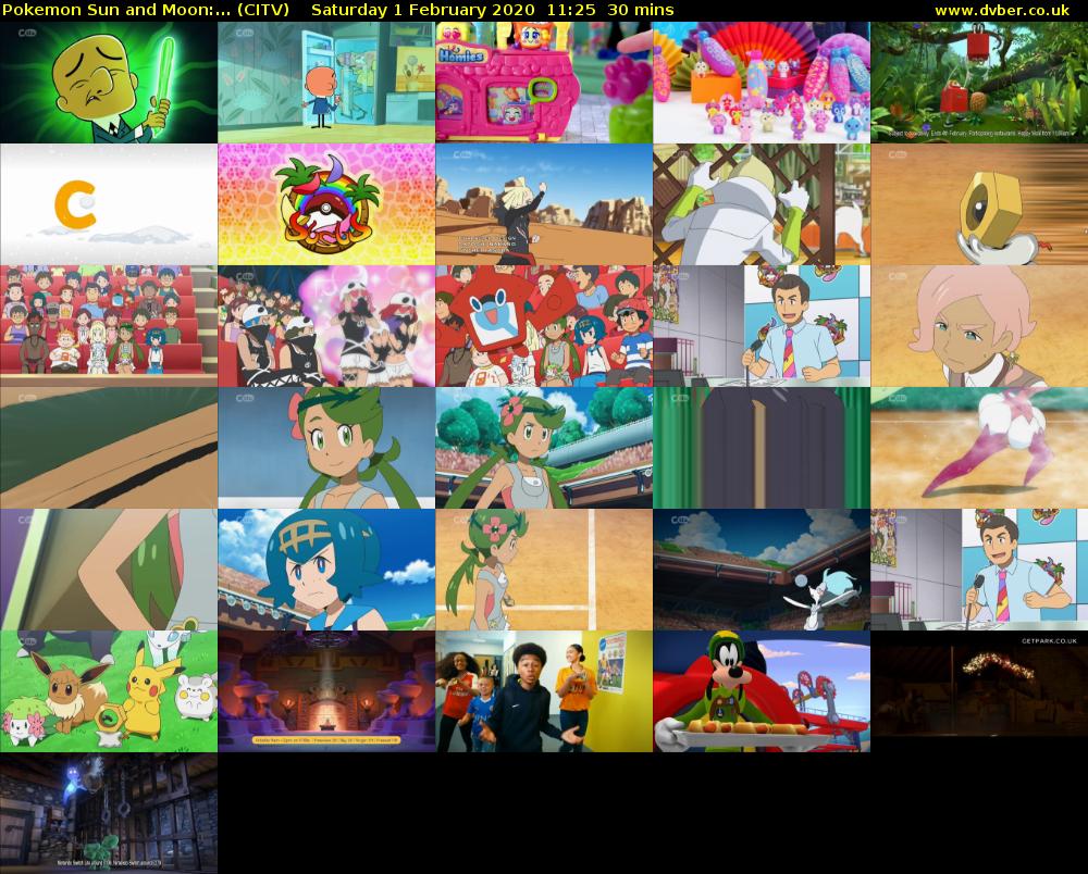 Pokemon Sun and Moon:... (CITV) Saturday 1 February 2020 11:25 - 11:55