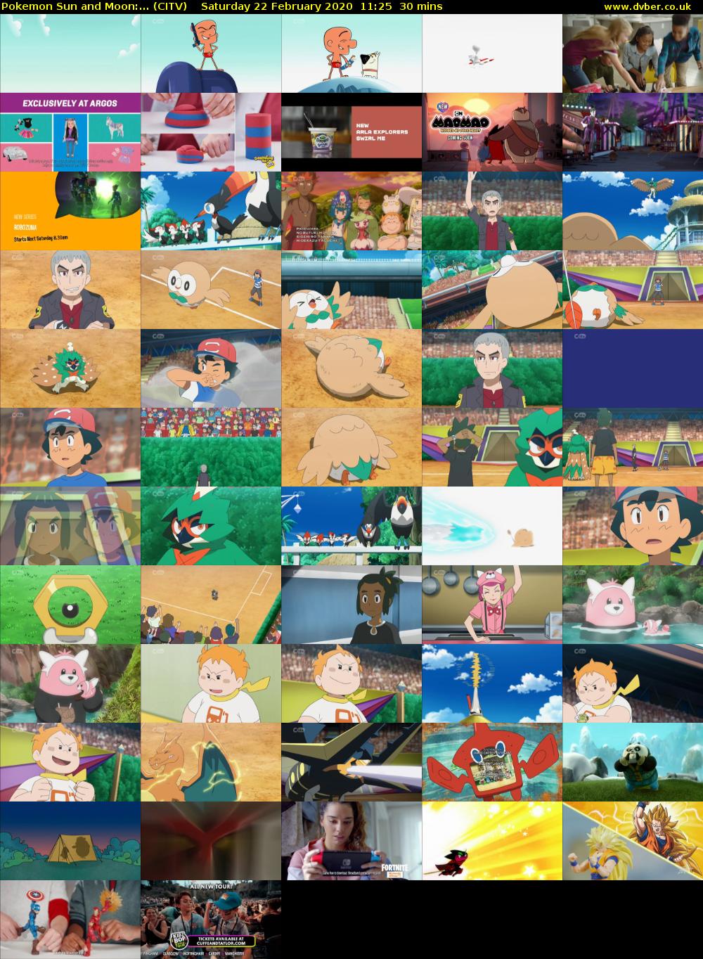 Pokemon Sun and Moon:... (CITV) Saturday 22 February 2020 11:25 - 11:55